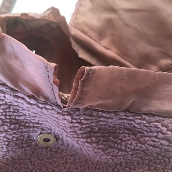 Pink fleece teddy bear fabric mini backpack Barbie dream house style bag - Picture 7 of 11